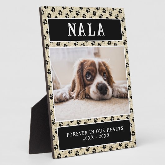 Plaque commémorative rustique pour chien avec empr (Côté)