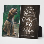 Plaque commémorative rustique pour perte d'animal (Côté)