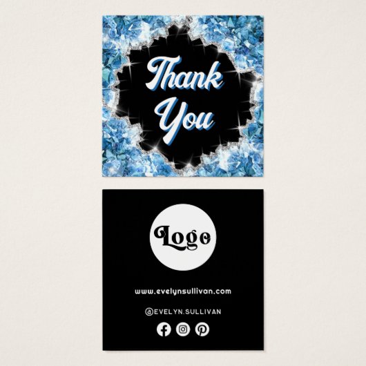 Plaque cristaux bleus insérée (Devant & derrière)