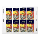 Plaque Cute Elephant Nom du Étiquette de livre App (Feuille entière)