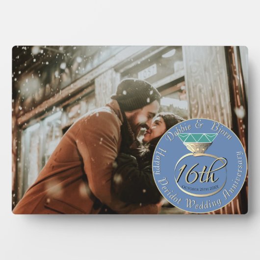 Plaque d'anneau du 16e anniversaire du Mariage (Devant)
