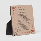 Plaque d'appréciation du pasteur avec nom personna (Recto)