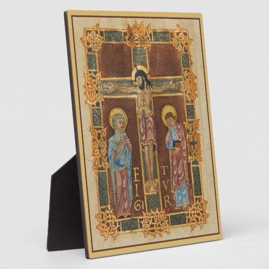 Plaque d'art chrétien médiéval crucifié Christ (Côté)