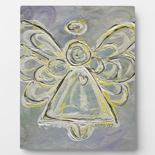 Plaque d'art du gardien Argent Blanc Ange Peinture (Devant)