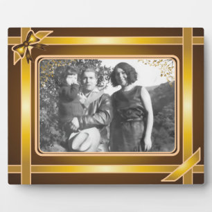 Plaque d'art en ruban or