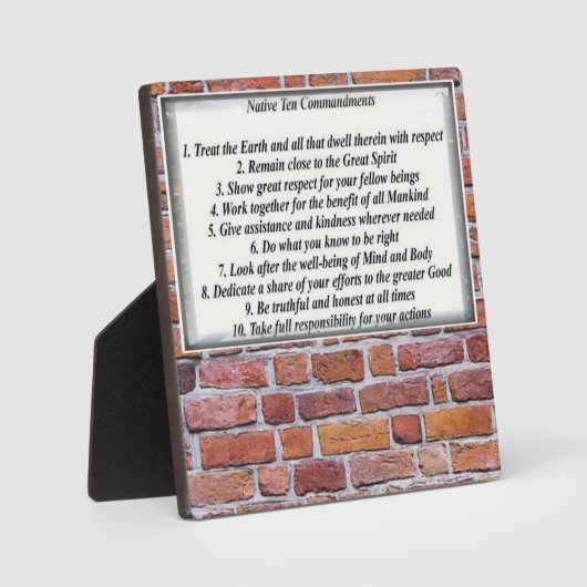 Plaque de 10 commandements natifs avec Easel (Recto)
