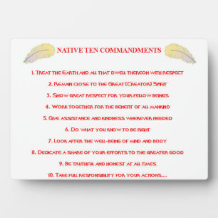 Plaque de 10 commandements natifs avec Easel
