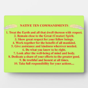 Plaque de 10 commandements natifs avec Easel