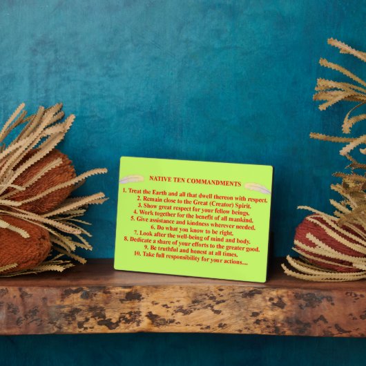 Plaque de 10 commandements natifs avec Easel (Côté)