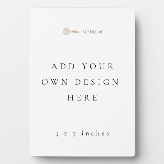 Plaque de 5 x 7 pouces avec support (Devant)