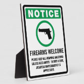 Plaque de bienvenue des armes à feu (Côté)
