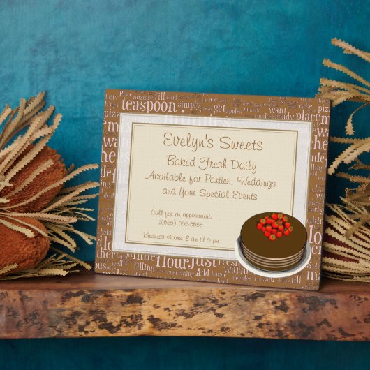 Plaque de boulangerie avec Frame Faux et Graphisme (Côté)