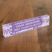 Plaque de bureau à dentelle lavande violette (Taille)