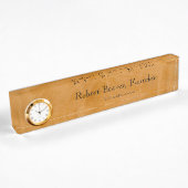 Plaque de bureau à finition Dante avec horloge
