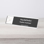 Plaque de bureau argenté paisible/parfait (Devant)