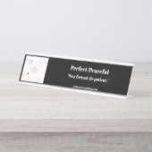 Plaque de bureau argenté Parfait/Paisible (Devant)