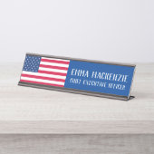 Plaque de bureau avec drapeau américain (Devant)