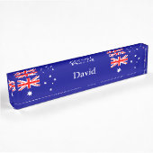 Plaque de bureau avec drapeau australien patriotiq