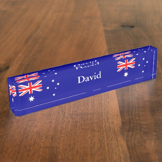 Plaque de bureau avec drapeau australien patriotiq (Taille)