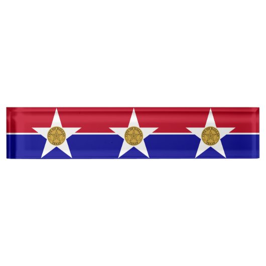 Plaque de bureau avec Drapeau de Dallas, USA (Devant)
