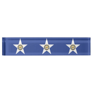 Plaque de bureau avec Drapeau de Houston, USA