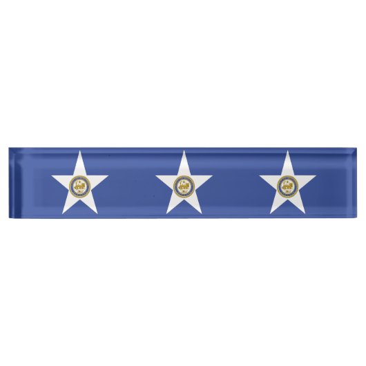Plaque de bureau avec Drapeau de Houston, USA (Devant)