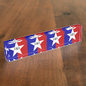 Plaque de bureau avec Drapeau de San Antonio, USA (Taille)