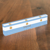 Plaque de bureau avec drapeau patriotique argentin (Taille)