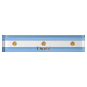 Plaque de bureau avec drapeau patriotique argentin