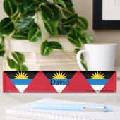 Plaque de bureau avec drapeau patriotique d'Antigu