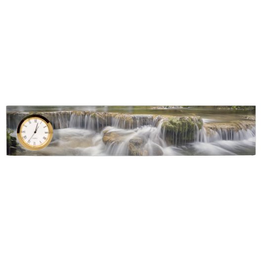 Plaque de bureau avec horloge/cascades (Devant)