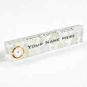 Plaque de bureau avec horloge/florale