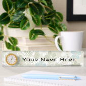 Plaque de bureau avec horloge/florale