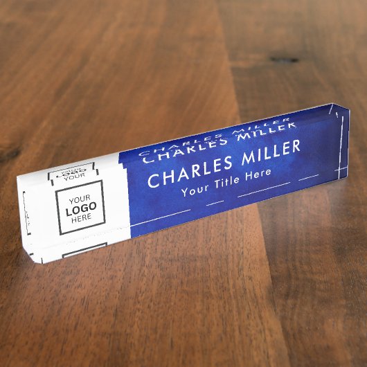 Plaque de bureau avec logo d'entreprise profession (Taille)