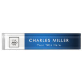 Plaque de bureau avec nom de logo d'entreprise pro (Devant)