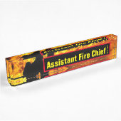 plaque de bureau Chef des pompiers adjoint Flames