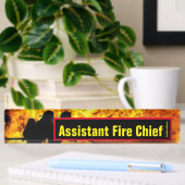 plaque de bureau Chef des pompiers adjoint Flames