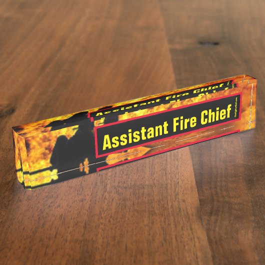 plaque de bureau Chef des pompiers adjoint Flames (Taille)