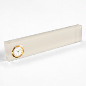 Plaque de bureau couleur blanc os avec horloge
