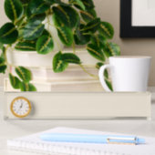 Plaque de bureau couleur blanc os avec horloge