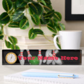 Plaque de bureau de Bowling avec horloge