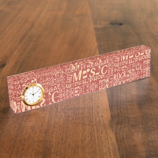 Plaque de bureau de collection Word Genres de musi (Taille)