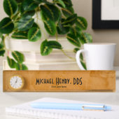 Plaque de bureau de dentiste orange rustique chic