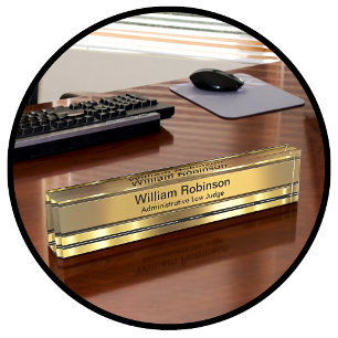 Plaque de bureau de juge de droit administratif de