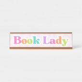 Plaque de bureau de la dame de livre (Devant)