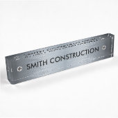 Plaque de bureau de thème de construction