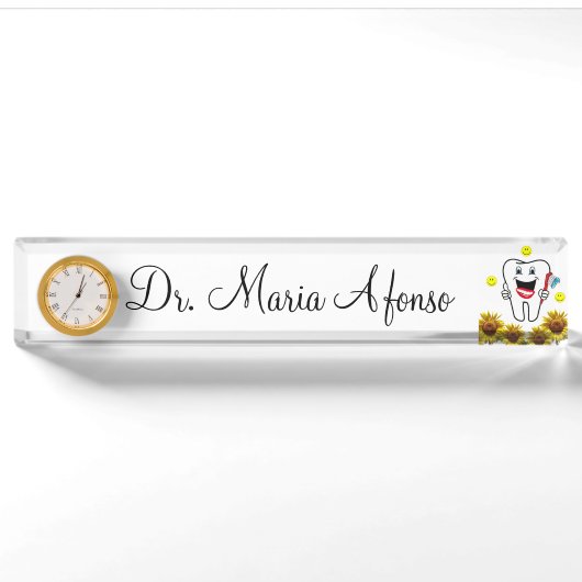 Plaque de bureau dentiste Tournesol (Devant)