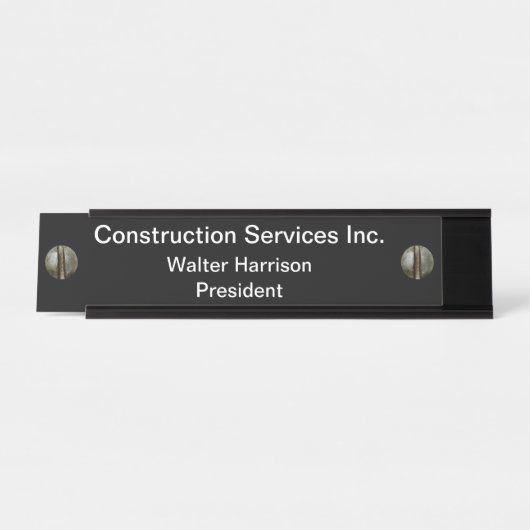 Plaque de bureau d'entreprise de construction (Devant)