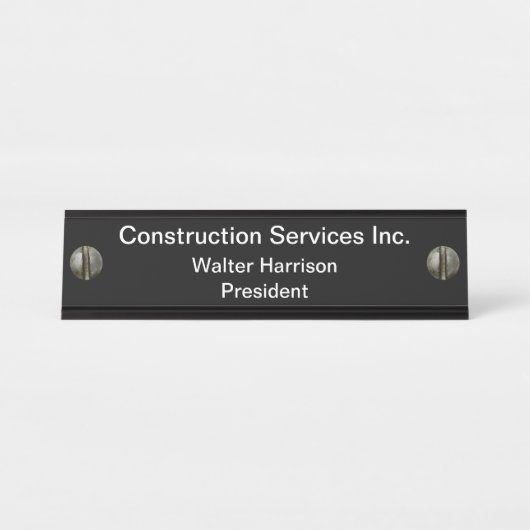 Plaque de bureau d'entreprise de construction (Devant)