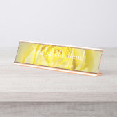 Plaque de bureau - Dessin de rose jaune HAMbyWG (Devant)